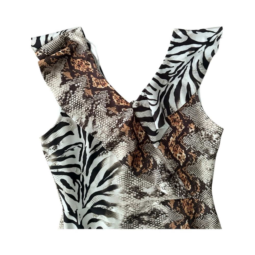 VENUS Animal Print Ruffle Dress - Picture 2 of 4